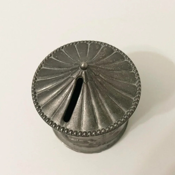 Vintage Carousel Coin Bank Silver  Plate Merry Go Round Piggy Bank - Picture 2 of 16